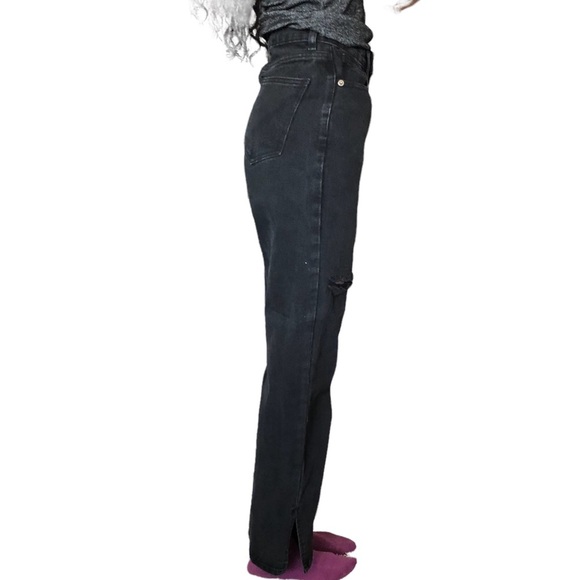 Prettylittlething Petite dark high-waisted distress jeans - Picture 5 of 15